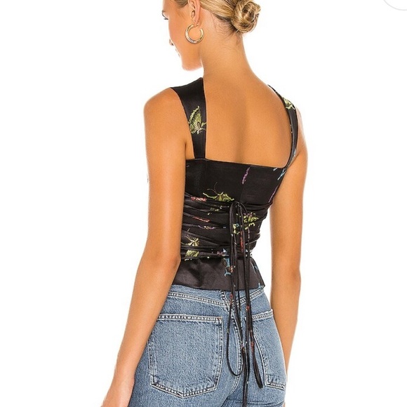 Worn once Kim Shui lace up bustier top in black sz XS - Picture 4 of 8